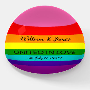 Rainbow Flag Original 8 Stripes LGBT Gay Marriage Paperweight