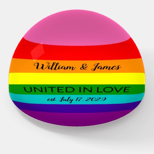 Rainbow Flag Original 8 Stripes LGBT Gay Marriage  Paperweight