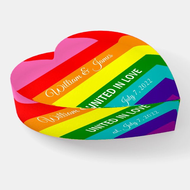 Rainbow Flag Original 8 Stripes LGBT Gay Marriage Paperweight (Angled)