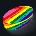 Rainbow Flag Original 8 Stripes LGBT Gay Wedding Paperweight<br><div class="desc">Paperweight, Gay Marriage Rainbow Gay Pride LGBT Original 8 Stripes Flag Unique Wedding Gift with Custom Text: United in Love, Add Name Couple, Date and Your Text Rainbow Gay Pride LGBT Original 8 Stripes Colors Flag, Original eight-stripe version designed by Gilbert Baker in 1978, you can change or delete all...</div>