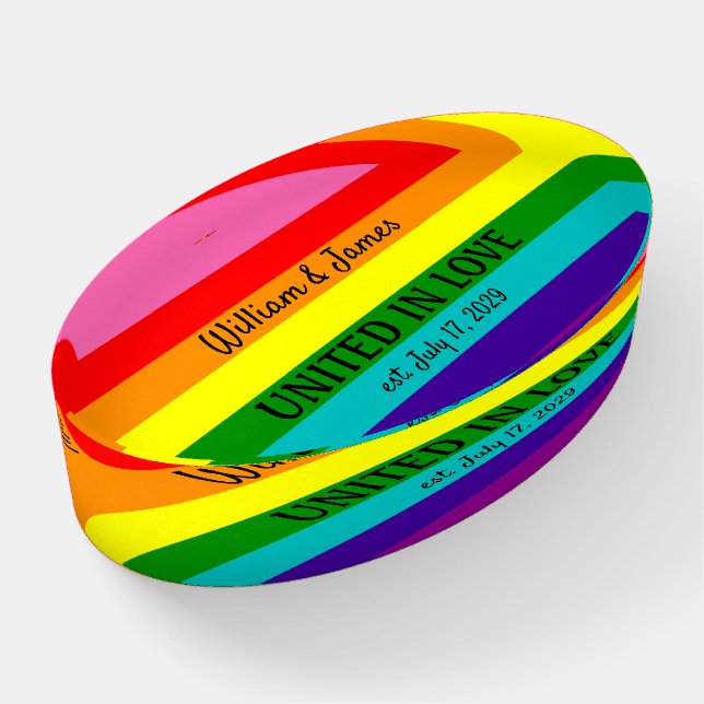 Rainbow Flag Original 8 Stripes LGBT Gay Wedding Paperweight (Angled)