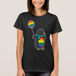 Rainbow Flag Penguin Cute Gay Pride Ally LGBTQ Mon T-Shirt
