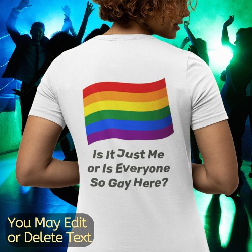 Rainbow Flag Personalized Text LGBT Gay Pride Flag T_Shirt