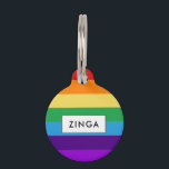 Rainbow flag pet ID tag<br><div class="desc">Get a cute and original custom pet tag for your cat or dog. The bright colors of the rainbow to celebrate your pride,  or just your happiness!</div>
