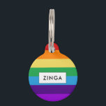 Rainbow flag pet ID tag<br><div class="desc">Get a cute and original custom pet tag for your cat or dog. The bright colors of the rainbow to celebrate your pride, or just your happiness!</div>