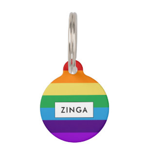 Rainbow flag pet ID tag