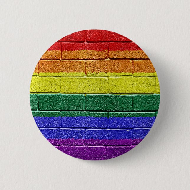 Rainbow flag pinback button (Front)