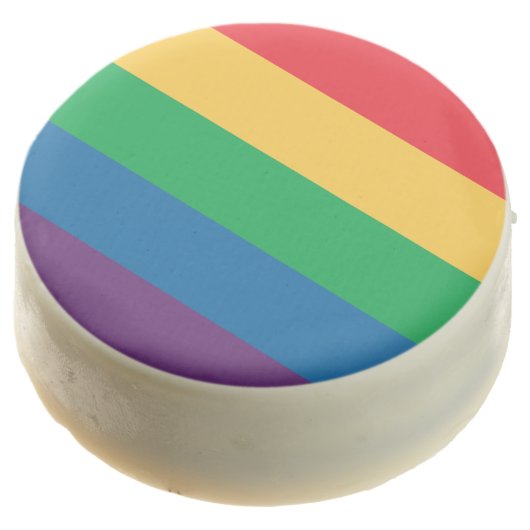 Rainbow Flag Pride Chocolate Dipped Oreo Cookie (Angled)