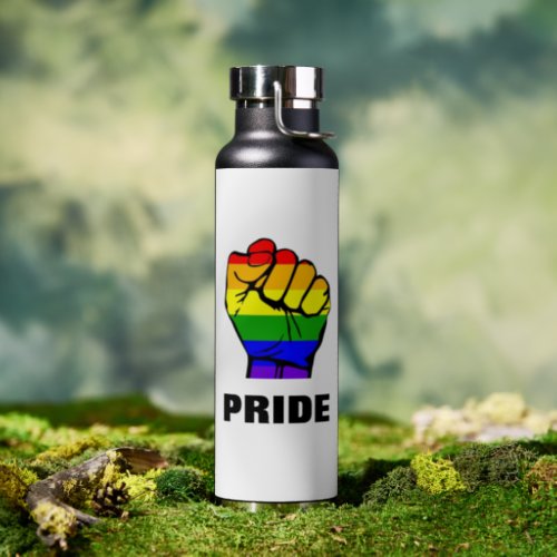 Rainbow Flag Pride Fist Water Bottle