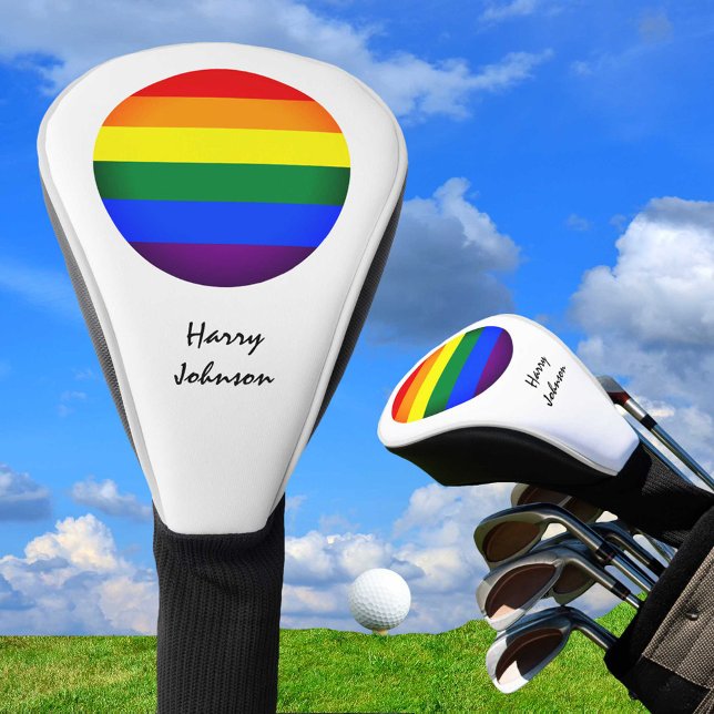 Rainbow Flag & Pride Golfing monogrammed / LGBT Golf Head Cover (Creator Uploaded)