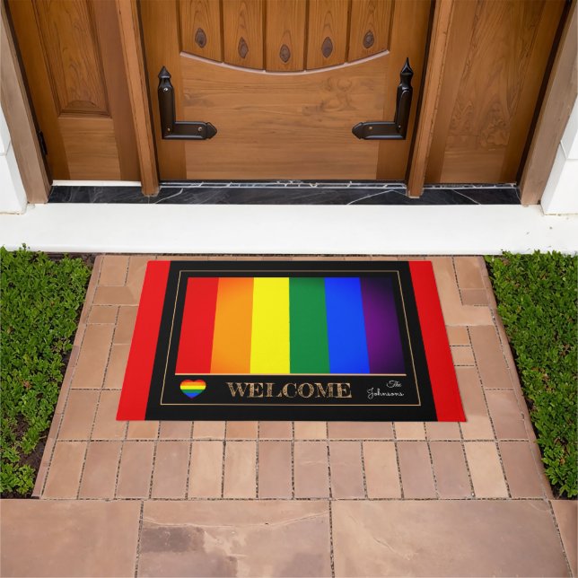 Rainbow Flag & Pride House Mats / LGBT Doormat (Outdoor)