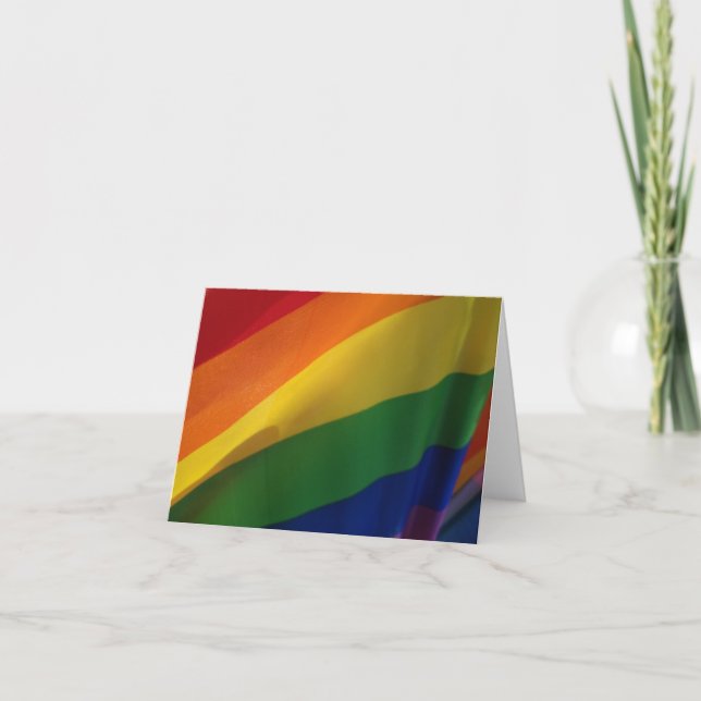Rainbow Flag, Pride Letterpress Thank You Card (Front)
