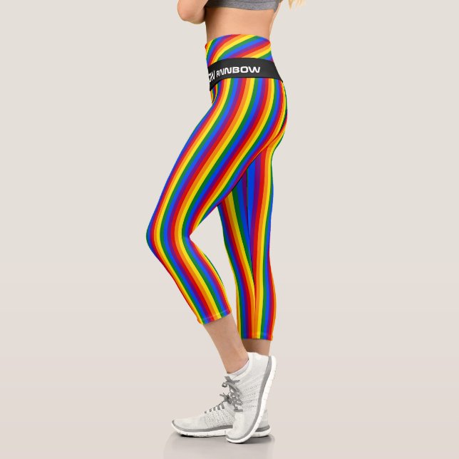 Rainbow Flag & Pride, LGBT community /stripes Wear Capri Leggings (Left)