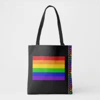 Rainbow Pride Tote Bag LGBTQ Gay Flag 100% Cotton Shopping Bag 