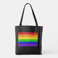 Rainbow Pride Tote Bag LGBTQ Gay Flag 100% Cotton Shopping Bag 