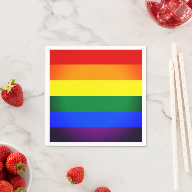 Rainbow Flag & Pride Rainbow / LGBT community Napkins (Insitu)