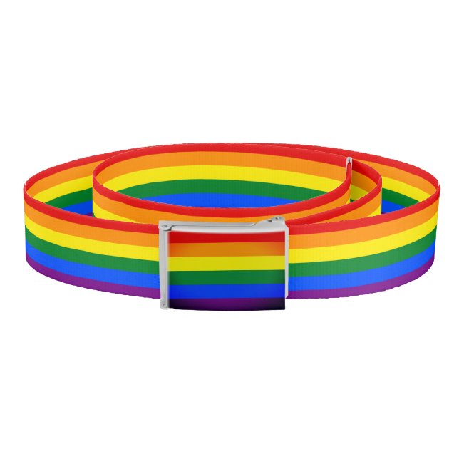 Rainbow Flag & Pride Rainbow /LGBT stripes fashion Belt (Coil)