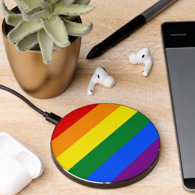 Rainbow Flag & Pride, Rainbows, LGBT community Wireless Charger (Desk 2)