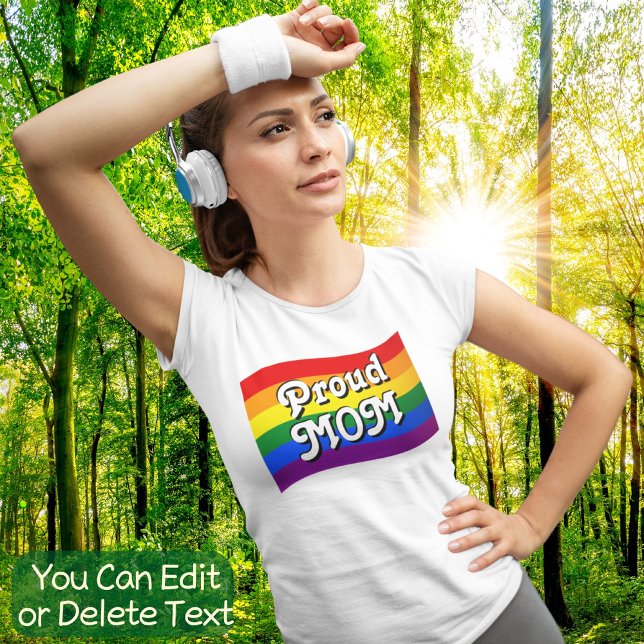 Rainbow Flag Proud Mom PFLAG proud parent LGBTQ T-Shirt (Creator Uploaded)
