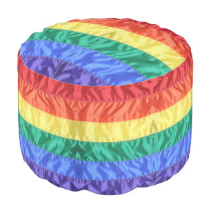 Rainbow Flag Rainbow Stripes gay pride LGBT LGBTQ Pouf