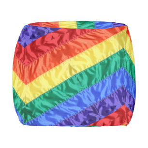 Rainbow Flag Rainbow Stripes gay pride LGBT LGBTQ Pouf