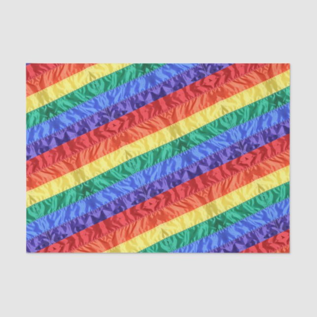 Rainbow flag rainbow stripes gay pride LGBT LGBTQ+ Tissue Paper (Front)