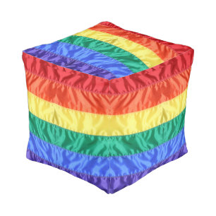 Rainbow Flag Rainbow Stripes LGBT LGBTQ gay pride Pouf