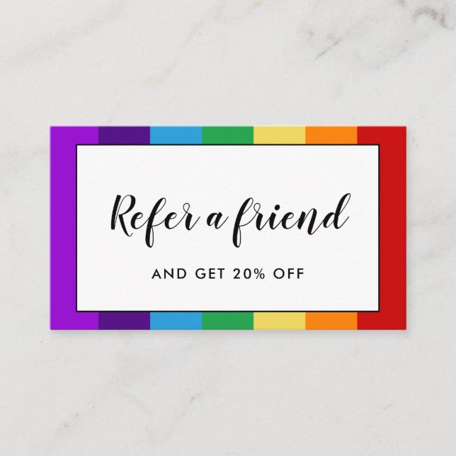 Rainbow flag referral card (Front)
