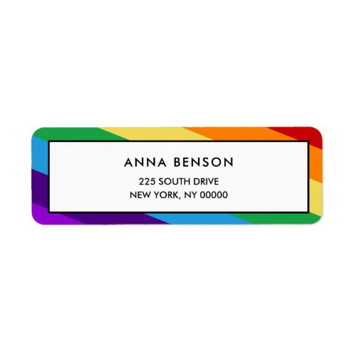 Rainbow flag return address label