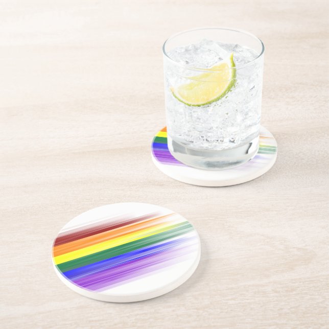 Rainbow Flag Sandstone Coaster (Side)