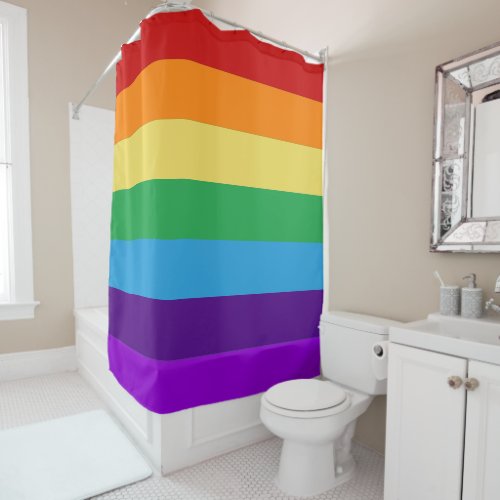 Rainbow flag shower curtain