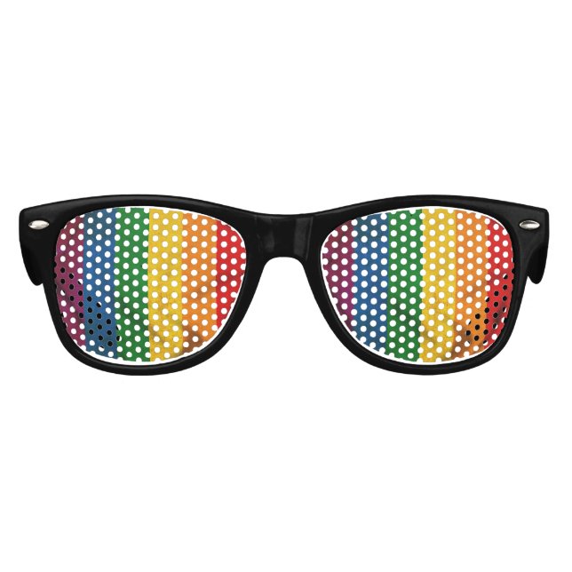 RAINBOW FLAG SQUARE CANVAS KIDS SUNGLASSES (Front)