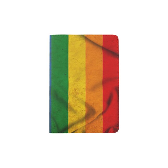 RAINBOW FLAG SQUARE CANVAS -.png Passport Holder (Front)
