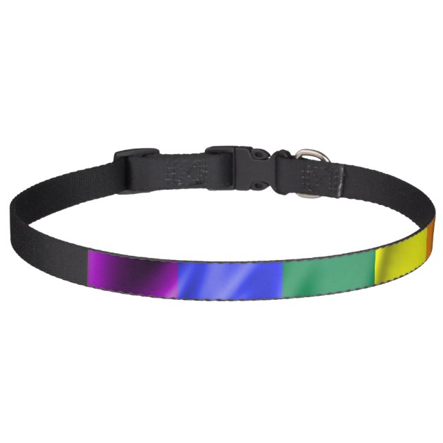 RAINBOW FLAG SQUARE SILK PET COLLAR (Front)
