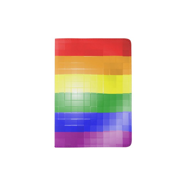 RAINBOW FLAG SQUARE TILE -.png Passport Holder (Front)