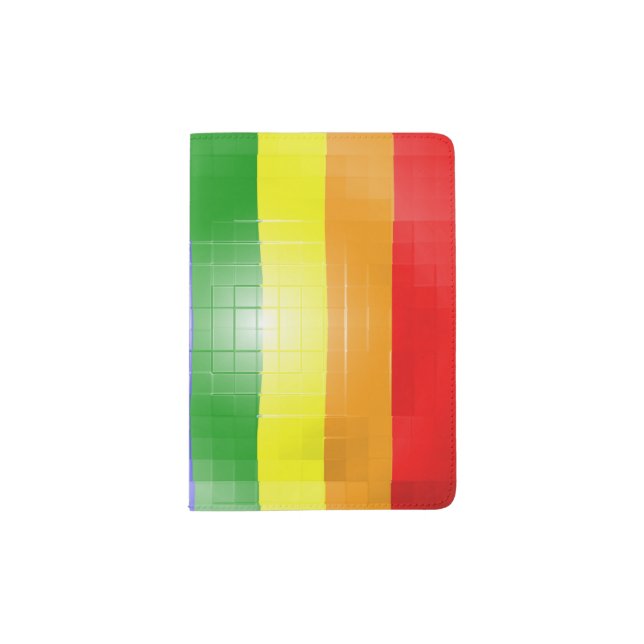 RAINBOW FLAG SQUARE TILE -.png Passport Holder (Front)