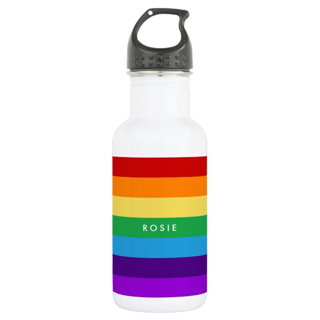 Rainbow flag stainless steel water bottle (Front)