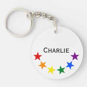 RAINBOW FLAG STARS II + your ideas Keychain