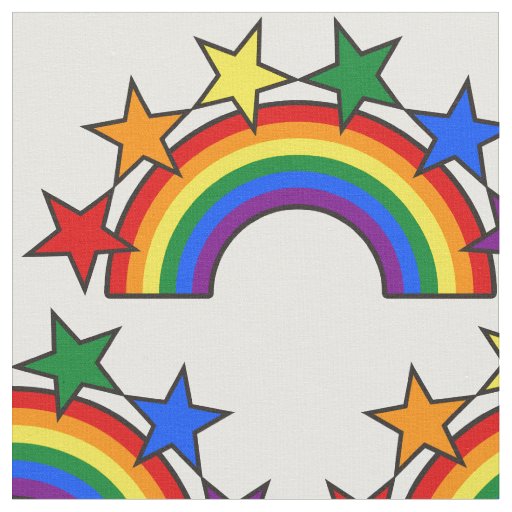RAINBOW FLAG STARS III + your ideas Fabric