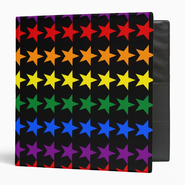 RAINBOW FLAG STARS + your ideas 3 Ring Binder (Front/Inside)