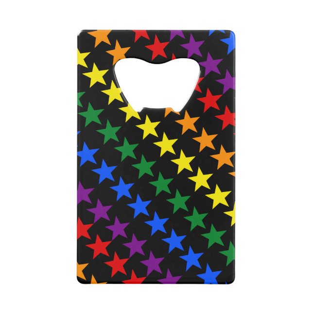 RAINBOW FLAG STARS + your ideas Credit Card Bottle Opener (Front)