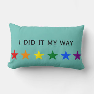 RAINBOW FLAG STARS + your ideas Lumbar Pillow