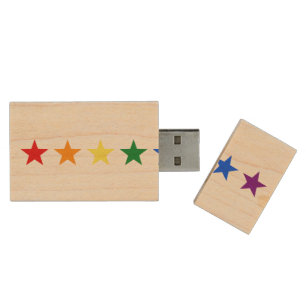 RAINBOW FLAG STARS + your ideas Wood Flash Drive