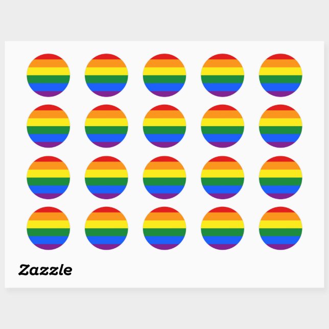 Rainbow Flag sticker, Pride Flag, Rainbow / LGBT Classic Round Sticker (Sheet)