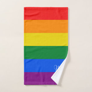 Rainbow flag stripes bath towel set