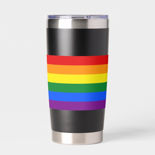 RAINBOW FLAG - STRIPES - LGBT colors Insulated Tumbler (Front)