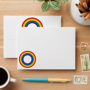 RAINBOW FLAG - STRIPES - LGBT colors Rings Envelope