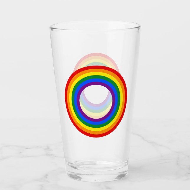RAINBOW FLAG - STRIPES - LGBT colors Rings Glass (Front)