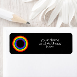 RAINBOW FLAG - STRIPES - LGBT colors Rings Label