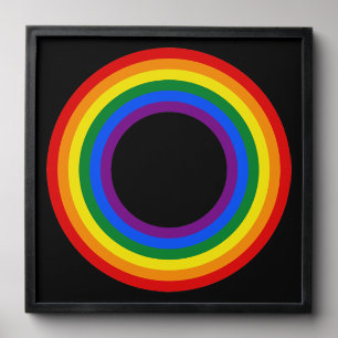 RAINBOW FLAG - STRIPES - LGBT colors Rings Peel And Stick Photo Tile